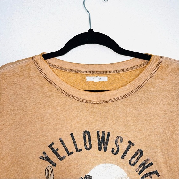 Maurices Mustard Yellow Western Yellowstone Graphic Sweatshirt Medium Women’s - Picture 2 of 11